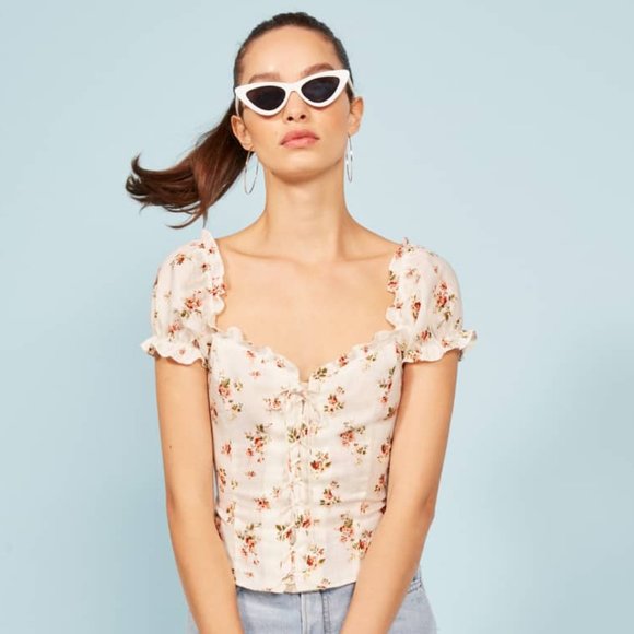 Reformation Tops - REFORMATION - Floral Print Cassidy Top (sz 4)